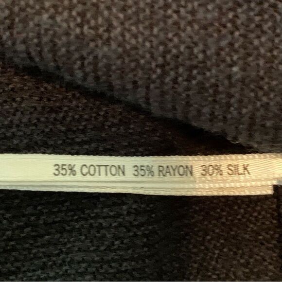 MAX STUDIO SILK BLEND HOODED CAPE WOMENS OS BLACK OPEN KNIT OPEN FRONT. - Picture 10 of 13